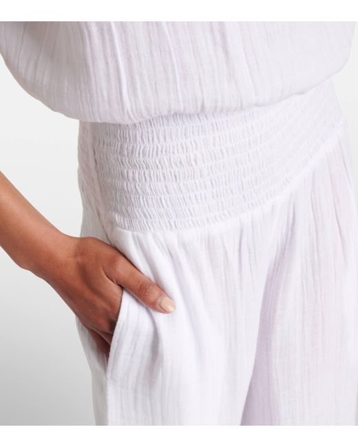 Melissa Odabash White Naomi Strapless Cotton Jumpsuit
