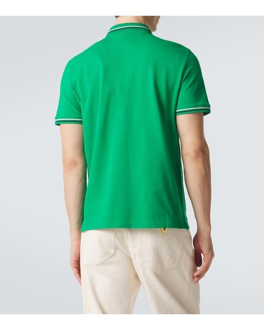 Valentino Green Cotton Pique Polo Shirt for men