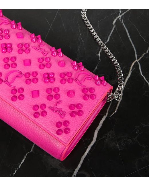 Christian Louboutin Pink Portemonnaie Mit Kettenriemen Paloma Aus Leder