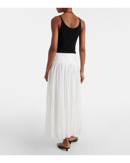 Rohe White Pleated Cotton Muslin Maxi Skirt