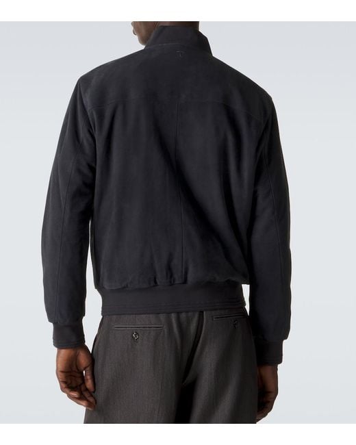 Tod's Blue Suede Bomber Jacket for men