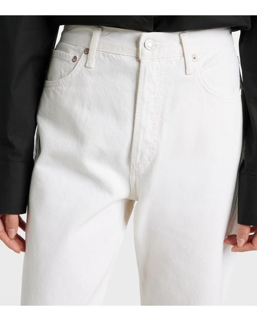 Agolde White 90's Mid-Rise Straight Jeans