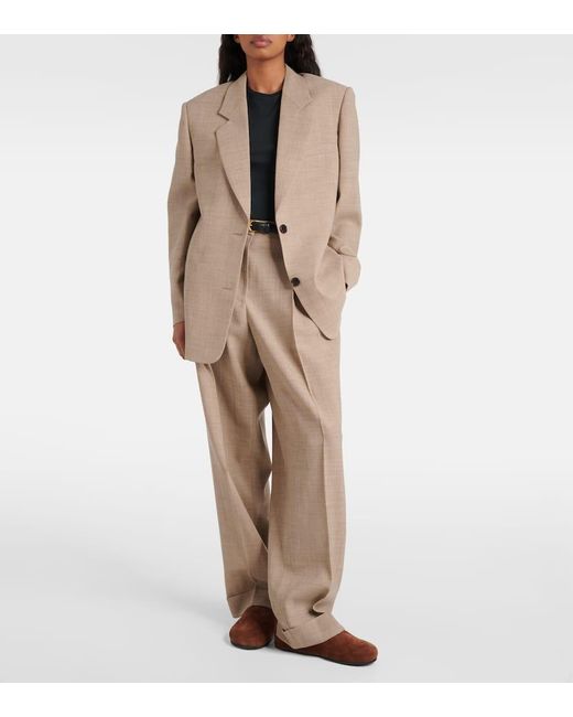 Pantalones Anchos Tor De Lana Virgen The Row de color Natural