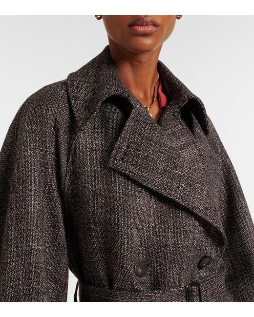 Joseph Black Laurin Double-Breasted Virgin Wool Coat