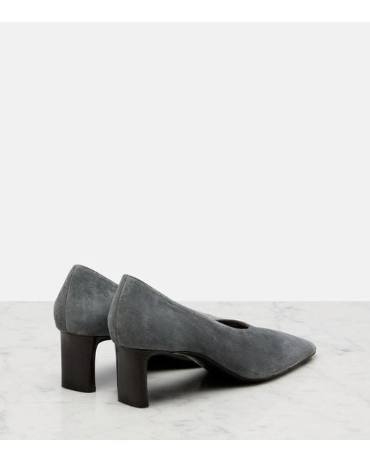 Khaite Gray Cecilia 50 Suede Pumps