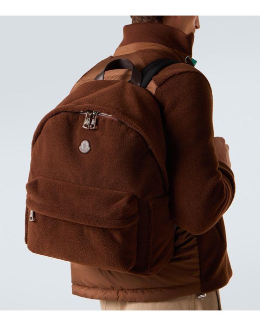 Moncler Brown New Pierrick Teddy Backpack for men