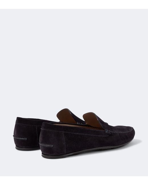 Manolo Blahnik Black Suede Loafers for men