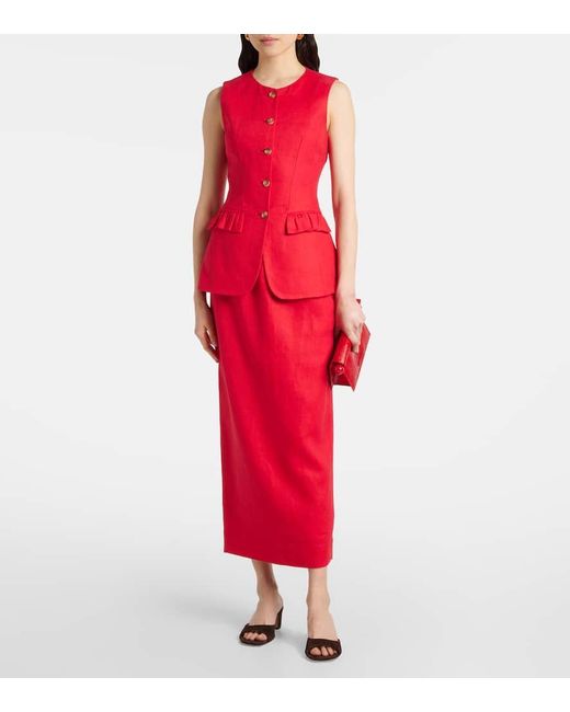 Posse Red Weste Matilda Aus Leinen