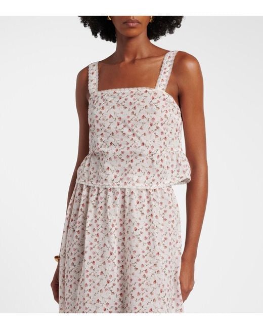 Posse Natural Charlotte Floral Cotton Top