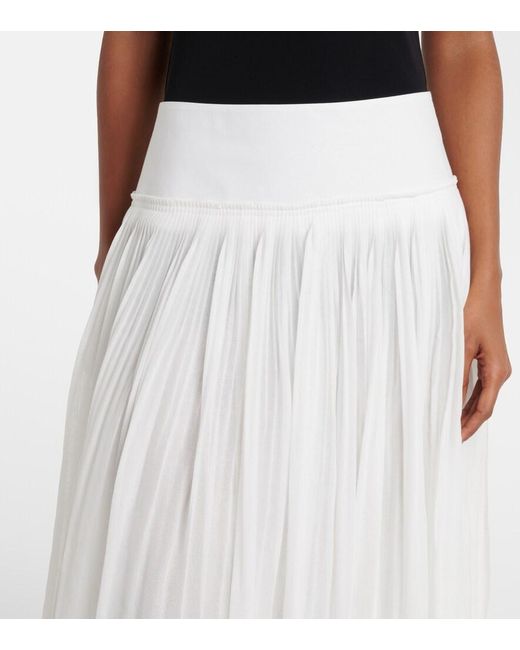 Rohe White Pleated Cotton Muslin Maxi Skirt