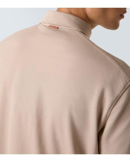 Polo De Algodon Zegna de hombre de color Natural