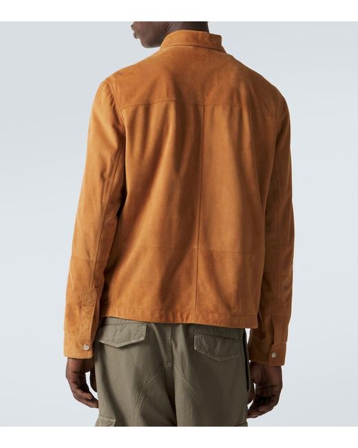 Brunello Cucinelli Brown Suede Jacket for men