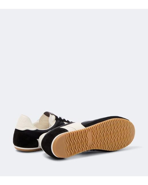 Bottega Veneta Black Shot Suede-Trimmed Sneakers for men