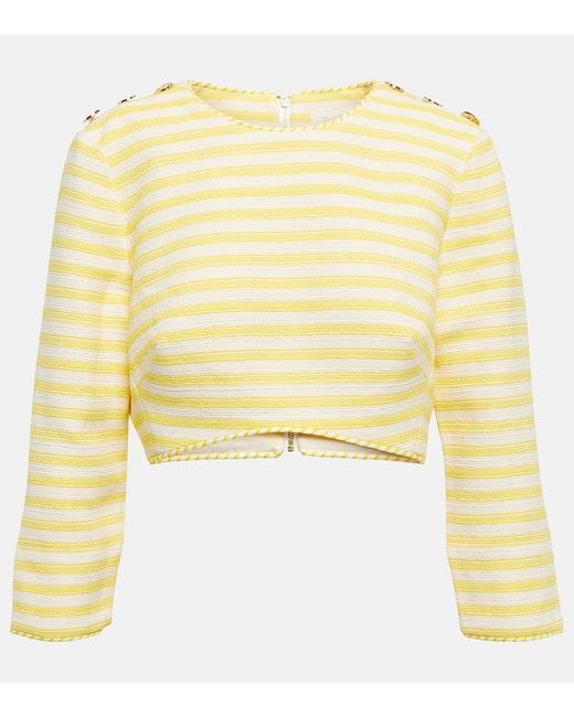 Zimmermann Yellow Hide Tide Striped Crop Top