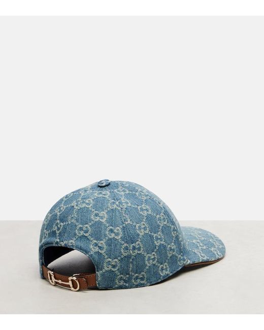 Gucci Blue Gg Cotton Canvas Baseball Cap