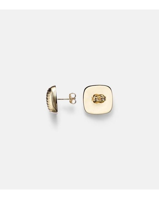 STONE AND STRAND White Bond 14Kt Oversized Earrings