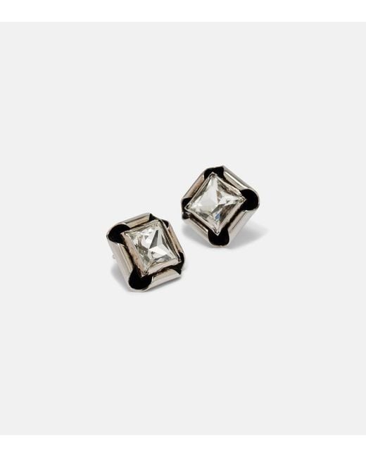 Givenchy White Crystal-Embellished Earrings