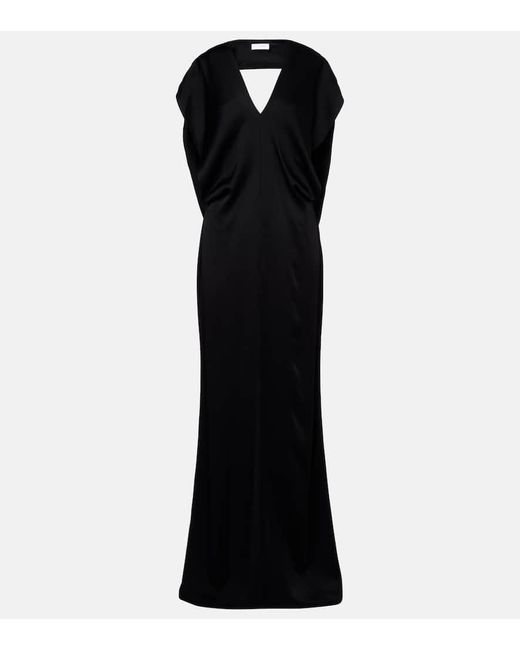 Stella McCartney Black Open-Back Satin Maxi Dress