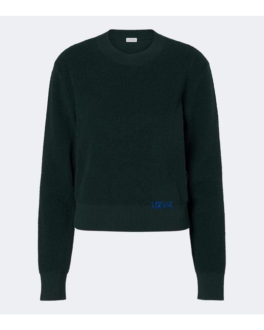 Loewe Green Logo Wool Sweater