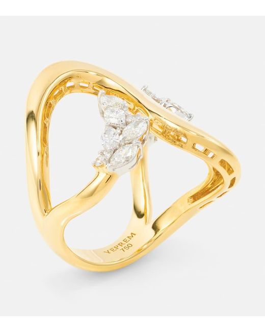 Anello Golden Strada in oro 18kt con diamanti di YEPREM in Metallic