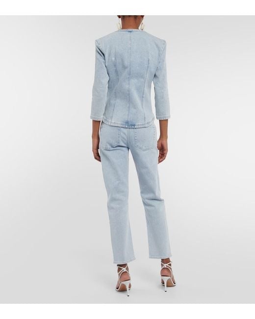 Isabel Marant Blue Vanio Bleached Denim Top