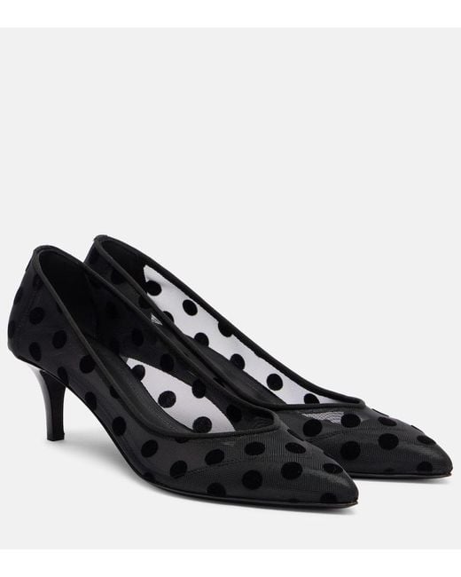 Isabel Marant Black Peleo 55 Polka-Dot Mesh Pumps