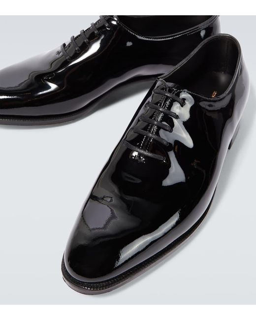 John Lobb Black Marldon Leather Oxford Shoes for men