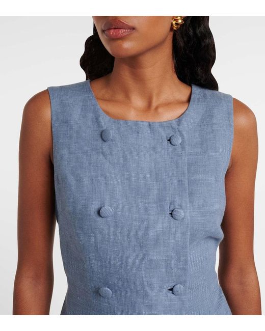 Posse Blue Weste Thea Aus Leinen