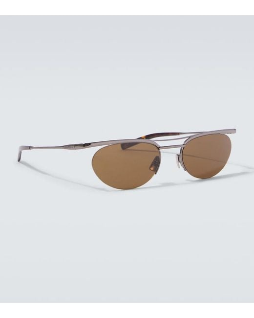 Saint Laurent Brown Sl 862 Oval Sunglasses for men