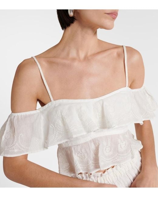 Isabel Marant White Eliani Cropped Top