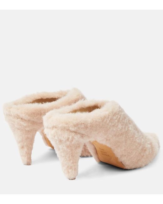Khaite Natural Marion Shearling Mules