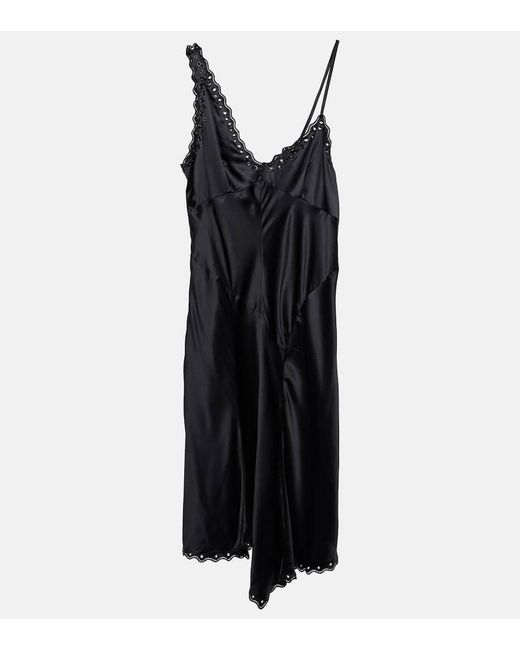 Isabel Marant Black Ayrich Embroidered Silk Midi Dress