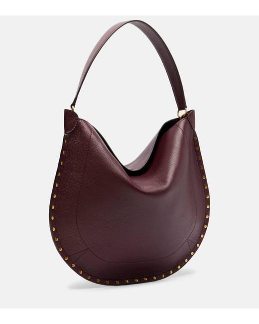 Isabel Marant Purple Schultertasche Oskan Medium Aus Leder