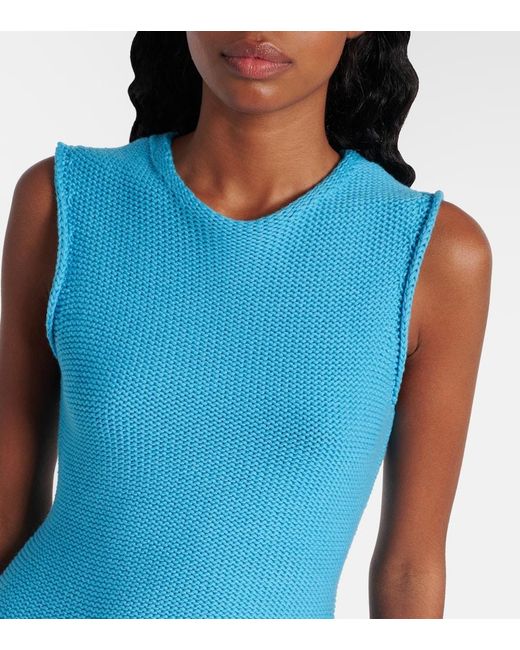 J.W. Anderson Blue Knitted Cotton And Wool Minidress