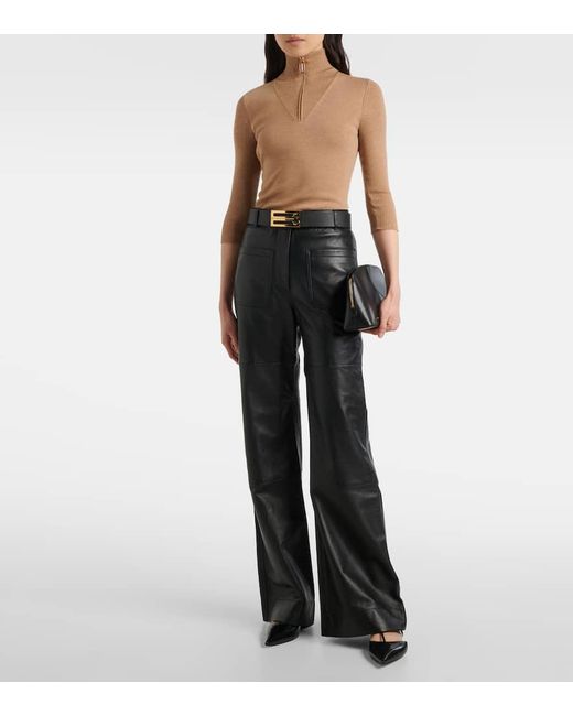 Victoria Beckham Brown Pullover Aus Einem Wollgemisch