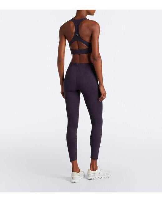 Adidas By Stella McCartney Blue Floral Technical Leggings