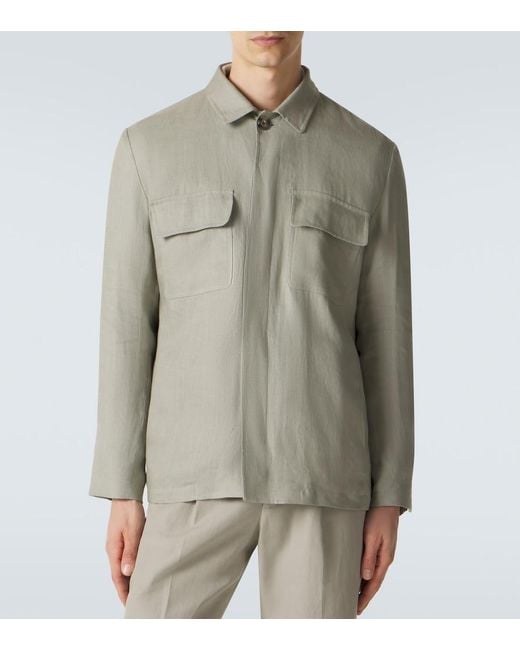 Lardini Gray Linen Jacket for men