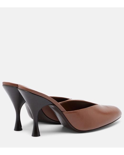 Herbert Levine Brown Sitting Pretty Leather Mules