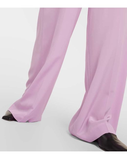 Pantalones anchos Hulin de crepe de seda Joseph de color Pink