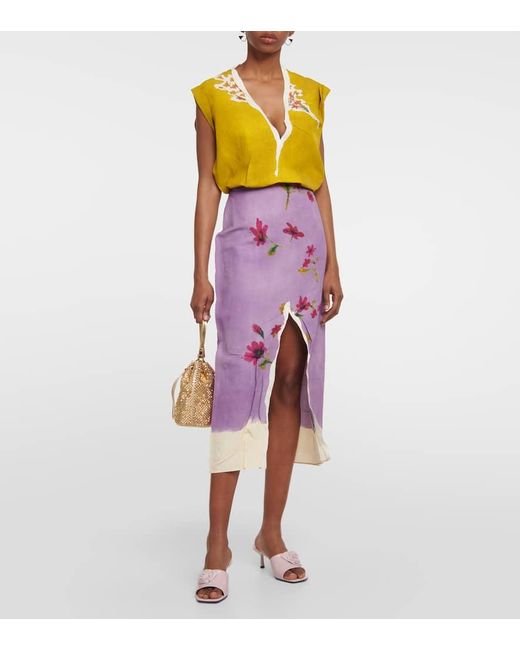 Prada Pink Embellished Leather Mules