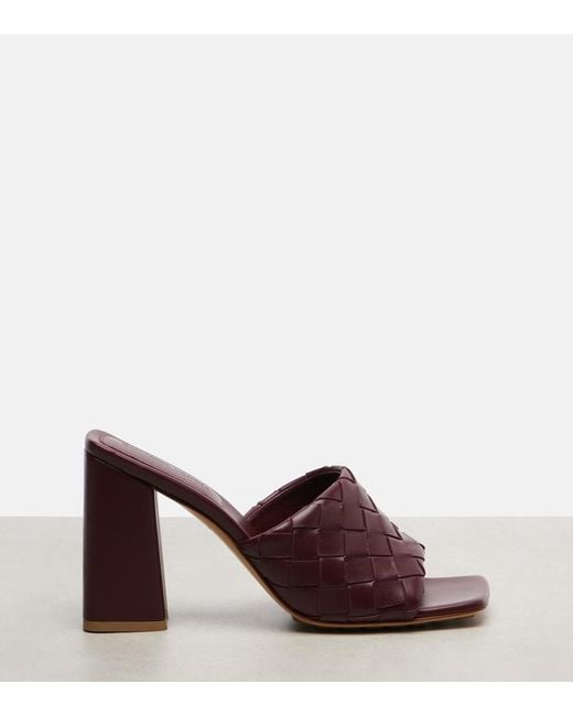 Bottega Veneta Brown Parco Intrecciato Leather Mules