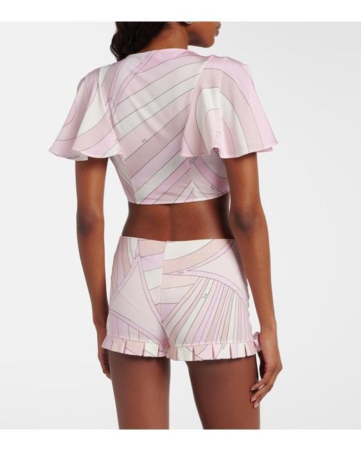 Emilio Pucci Pink Iride Jersey Shorts