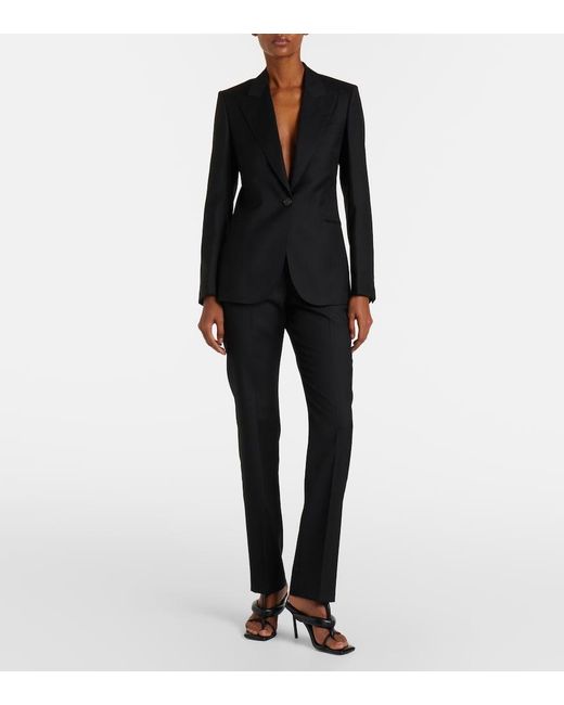 Givenchy Black Chalk Stripe Wool Blazer