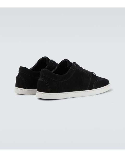 Christian Louboutin Black Chambelisneak Suede Sneakers for men