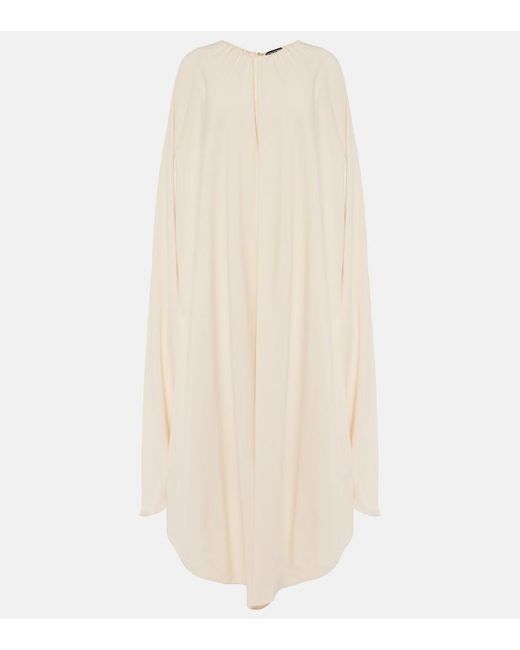 Tom Ford Natural Asymmetric Silk-Blend Cady Kaftan