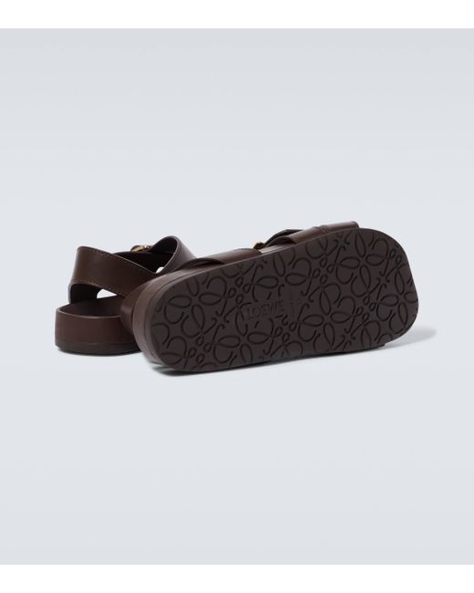 Loewe Brown Paula's Ibiza Ease Leather Sandals for men