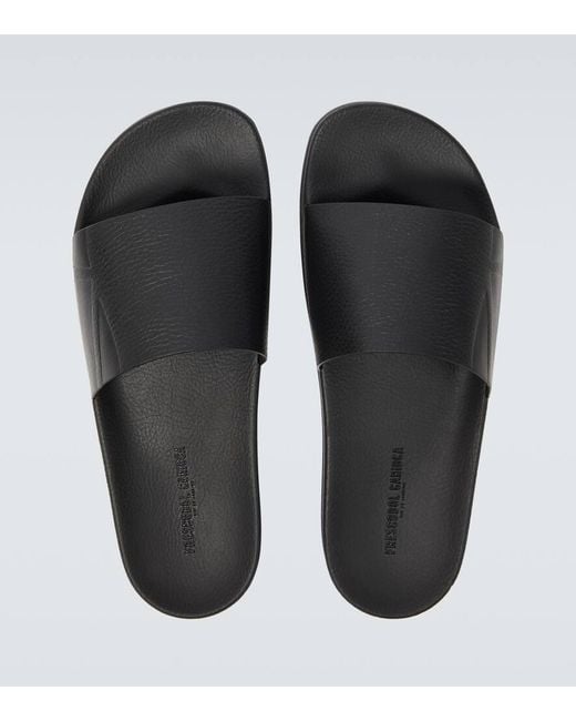 Frescobol Carioca Black Humberto Leather Slides for men