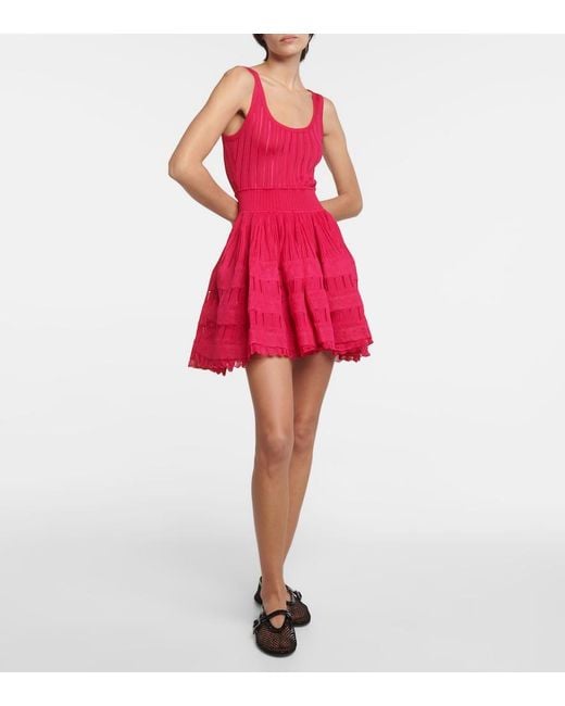 Alaïa Red Crinoline Minidress