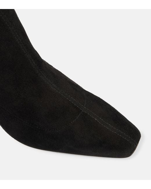 Aquazzura Black Zenn 65 Suede Knee-High Boots