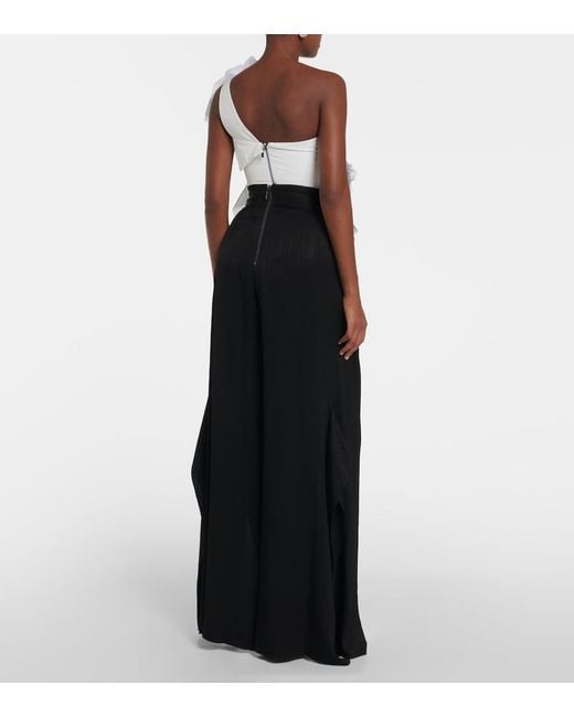 Maticevski Black High-Rise Wide-Leg Pants